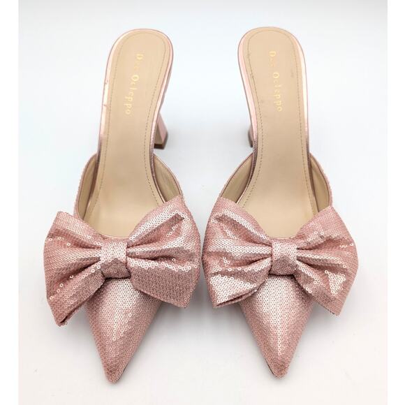 Dee Ocleppo Maldives Statin Bow Mule Pumps Women's Blush Size US9.5 EU40 - Picture 9 of 11